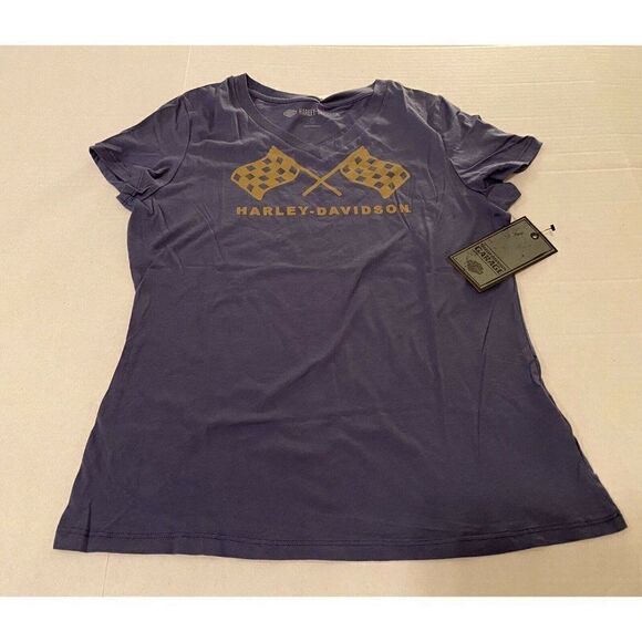 Harley-Davidson Women's Blue Retro Race Flag - Picture 1 of 6